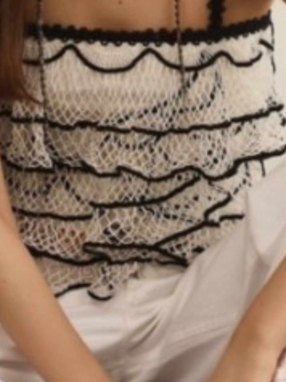 Anthropologie Layered Ruffled Lace Tank Top